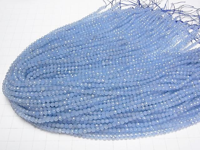 【動画】【素晴らしい輝き】ライトブルーカラージェード ラウンドカット3mm 1連(約37cm) サムネイル4