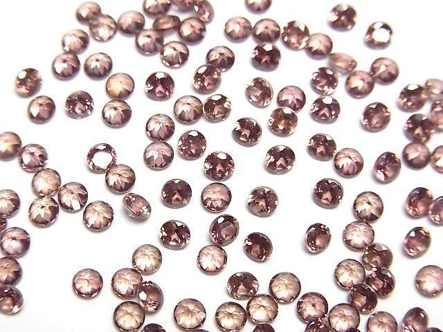 【動画】宝石質レディッシュブラウンジルコンAAA ルース ラウンドファセットカット3×3mm 3粒の画像