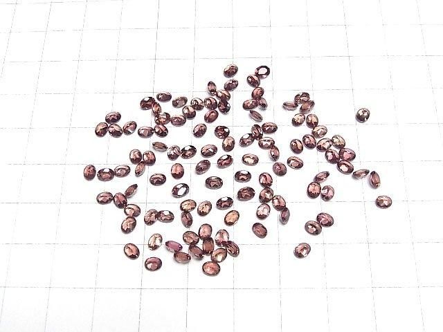 【動画】宝石質レディッシュブラウンジルコンAAA ルース オーバルファセットカット4×3mm 2粒 サムネイル4