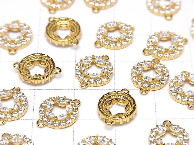 Silver925 コイン13×10×3mm 両カンチャーム(CZ付) 【18KGP】 1個 サムネイル3