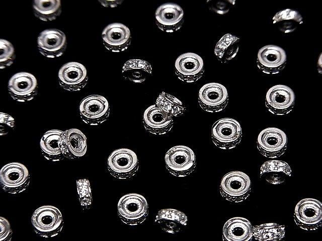 Silver925 ロンデル5×5×2mm(CZ付) ロジウム 2個 サムネイル4