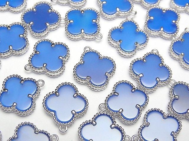 【動画】ブルーカルセドニー フラワー型チャーム11×11mm 【片カン】 SILVER925製 1個の画像