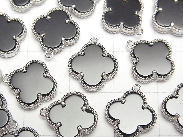 【動画】オニキス フラワー型チャーム11×11mm 【片カン】 SILVER925製 1個 サムネイル2