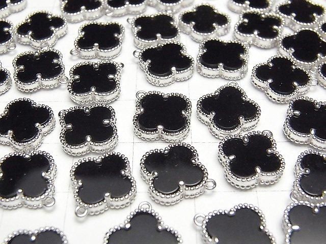 【動画】オニキス フラワー型チャーム11×11mm 【片カン】 SILVER925製 1個 サムネイル3