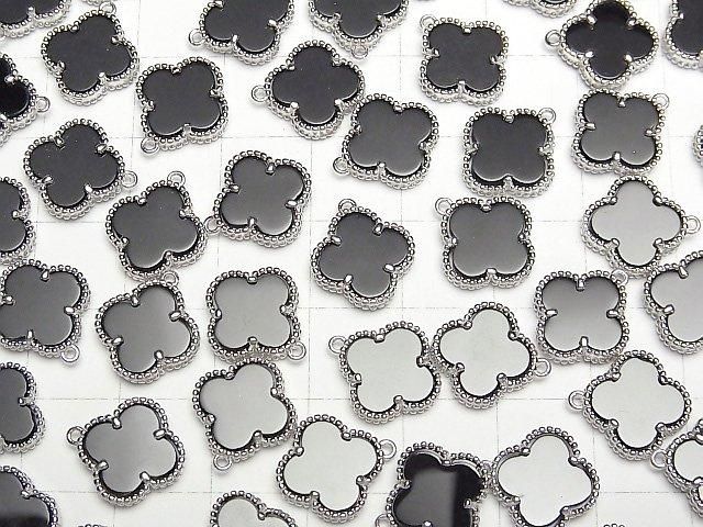 【動画】オニキス フラワー型チャーム11×11mm 【片カン】 SILVER925製 1個 サムネイル4