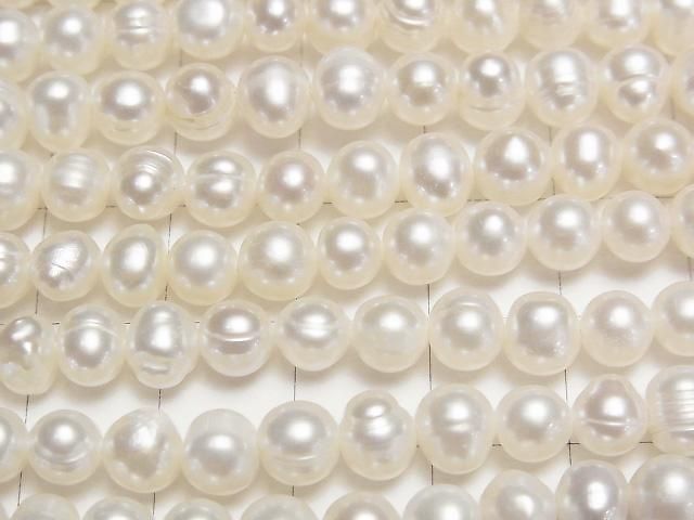 【動画】淡水真珠AA++ ポテト6mm ホワイト 1連(約34cm) サムネイル2