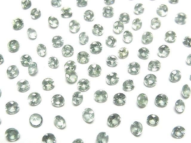 【動画】宝石質グリーンカイヤナイトAAA ルース ラウンドファセットカット3×3mm 10粒の画像