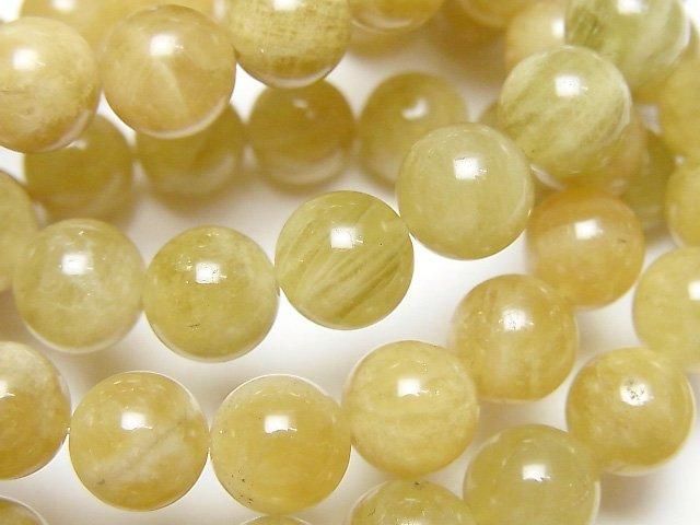【動画】ヘリオドールAA ラウンド8mm 【イエローグリーン】 1連(ブレス)の画像