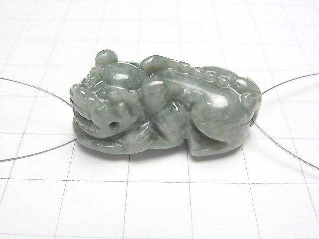 【動画】ビルマ翡翠(ジェイダイト)AA+ 貔貅(ヒキュウ)の彫刻 33×18mm 1ペア サムネイル3