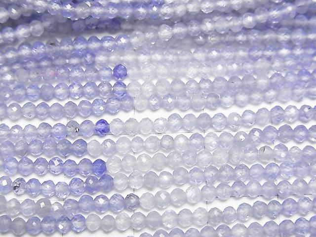 【動画】【素晴らしい輝き】宝石質タンザナイトAAA セミラウンドカット2mm 半連/1連(約30cm) サムネイル2