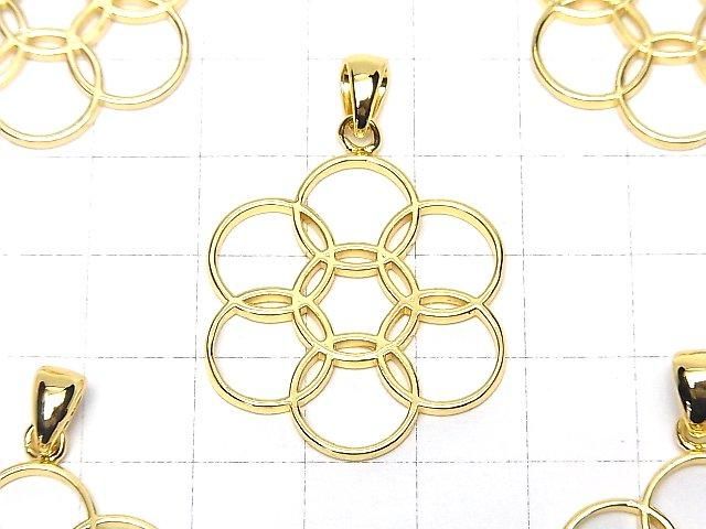 メタルパーツ ペンダントトップ 【エッグオブライフ】 30mm ゴールドカラー 1個 サムネイル3