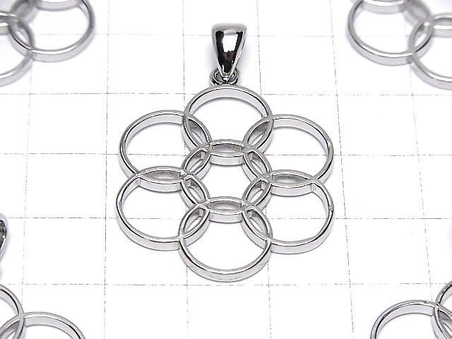 メタルパーツ ペンダントトップ 【エッグオブライフ】 30mm シルバーカラー 1個 サムネイル2