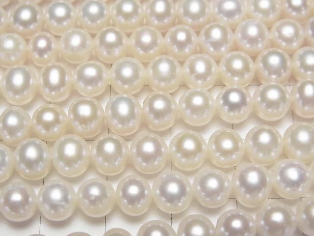 【動画】淡水真珠AAA- セミラウンド6~7mm ホワイト 半連/1連(約36cm) サムネイル2