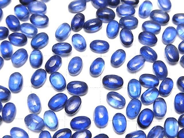 【動画】宝石質ネパール産カイヤナイトAAA- オーバル カボション6×4mm 3個 サムネイル4
