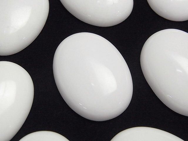 【動画】ホワイトオニキスAAA オーバル カボション30×22mm 1個の画像