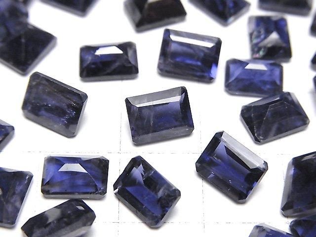 【動画】宝石質アイオライトAAA- ルース レクタングルファセットカット8×6mm 2粒 サムネイル2