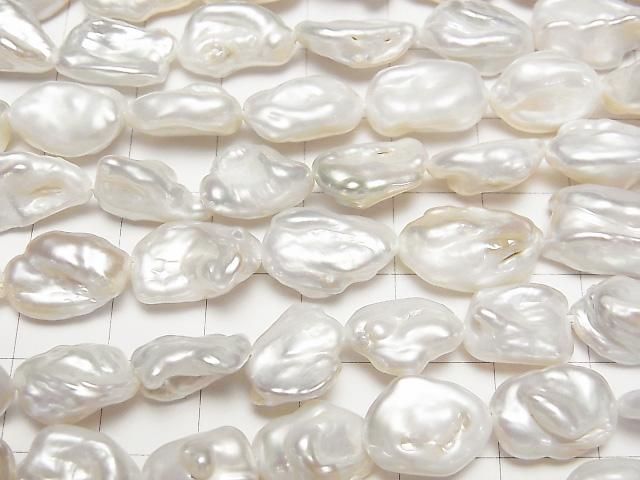【動画】淡水真珠 ケシパールAA++ バロック10~19mm ホワイト 1連(約37cm) サムネイル2