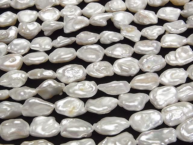 【動画】淡水真珠 ケシパールAA++ バロック10~19mm ホワイト 1連(約37cm) サムネイル3