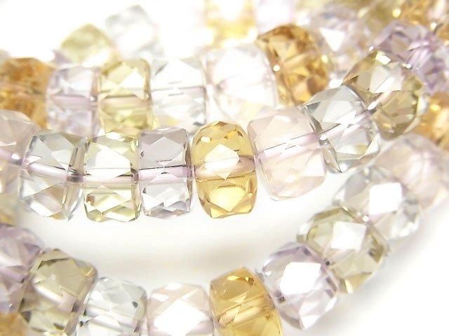 【動画】宝石質いろんな天然石AAA- ボタンカット8×8×5mm 1連(ブレス)の画像