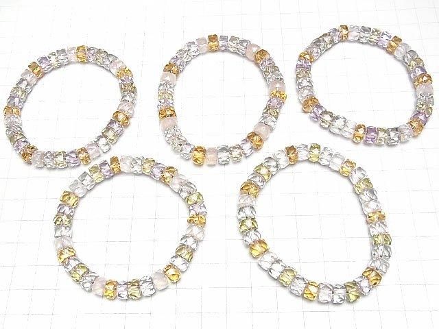 【動画】宝石質いろんな天然石AAA- ボタンカット8×8×5mm 1連(ブレス) サムネイル4