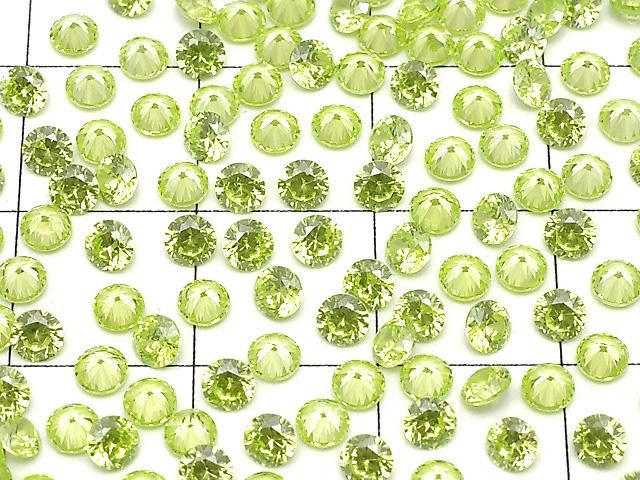 【動画】キュービックジルコニアAAA ルース ラウンドファセットカット3×3mm 【ライム】 10粒 サムネイル3
