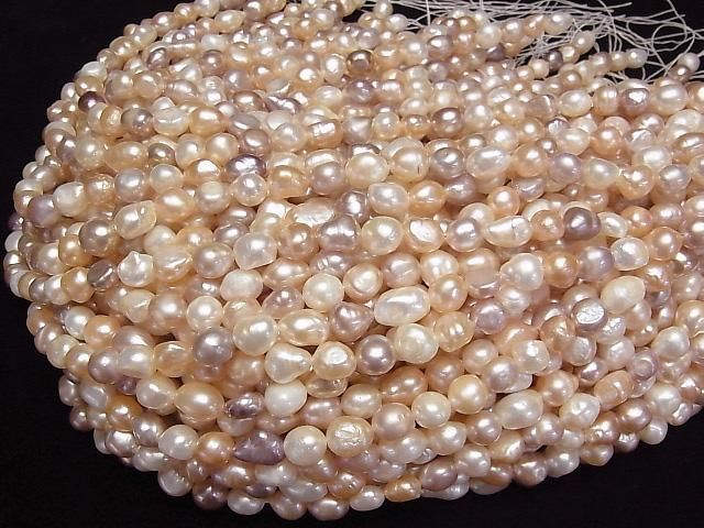 【動画】淡水真珠AA バロック9~12mm 天然色ミックス 1連(約33cm) サムネイル4