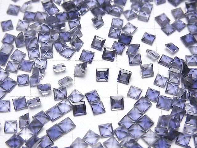 【動画】宝石質アイオライトAAA ルース スクエアファセットカット3×3mm 10粒 サムネイル3