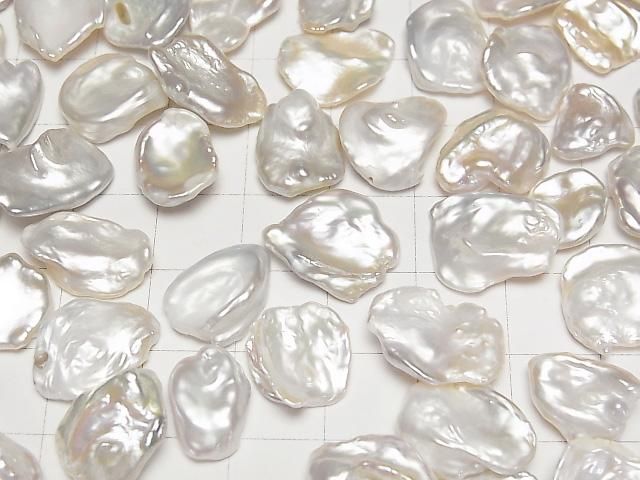 【動画】【粒売り】淡水真珠 ケシパールAA++ ルース バロック(花びら)12~17mm ホワイト 10粒 サムネイル2