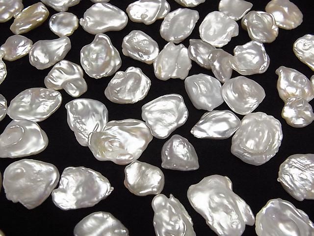 【動画】【粒売り】淡水真珠 ケシパールAA++ ルース バロック(花びら)12~17mm ホワイト 10粒 サムネイル3