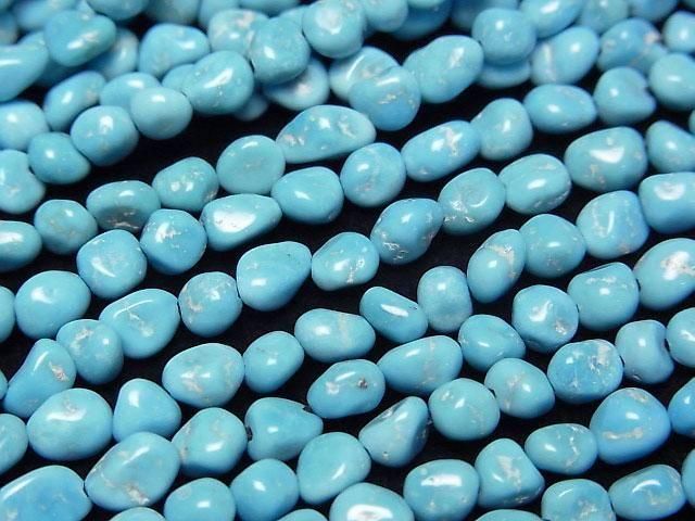 【動画】アリゾナ産スリーピングビューティーターコイズAAA- タンブル 半連/1連(約43cm)の画像