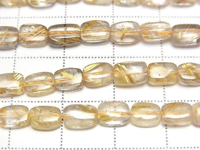 【動画】ルチルクォーツAA++ レクタングル7×5mm 半連/1連(約38cm) サムネイル2