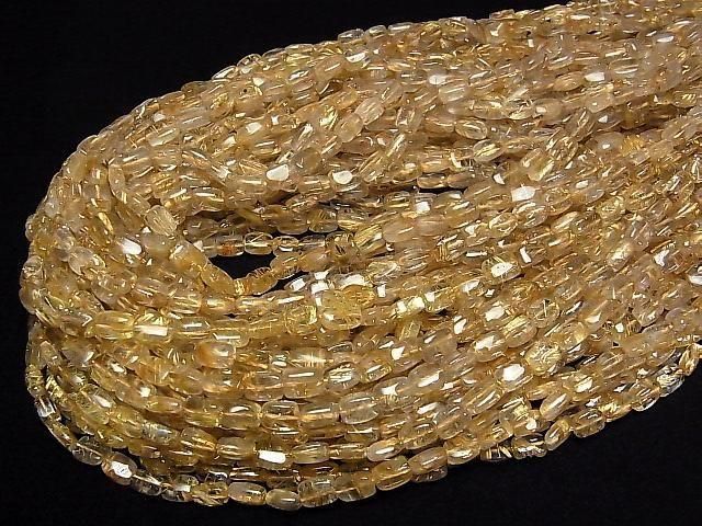 【動画】ルチルクォーツAA++ レクタングル7×5mm 半連/1連(約38cm) サムネイル4