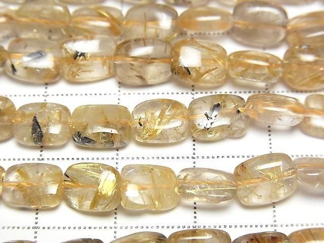 【動画】ルチルクォーツAA++ レクタングル8×6mm 半連/1連(約38cm) サムネイル2
