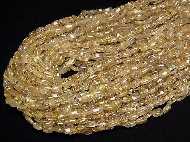 【動画】ルチルクォーツAA++ レクタングル8×6mm 半連/1連(約38cm) サムネイル4