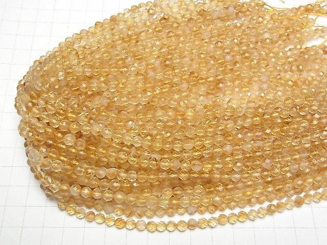 【動画】【素晴らしい輝き】ファントムシトリンAA++ ラウンドカット5mm 1連(約37cm) サムネイル4