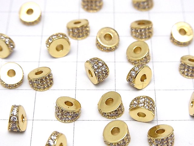 メタルパーツ 変形ロンデル6mm(CZ付) ゴールドカラー 2個 サムネイル3