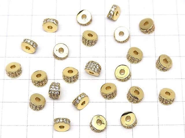 メタルパーツ 変形ロンデル6mm(CZ付) ゴールドカラー 2個 サムネイル4
