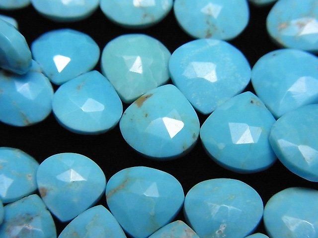【動画】アリゾナ産キングマンターコイズAA++ マロン ブリオレットカット 半連/1連(約14cm)の画像