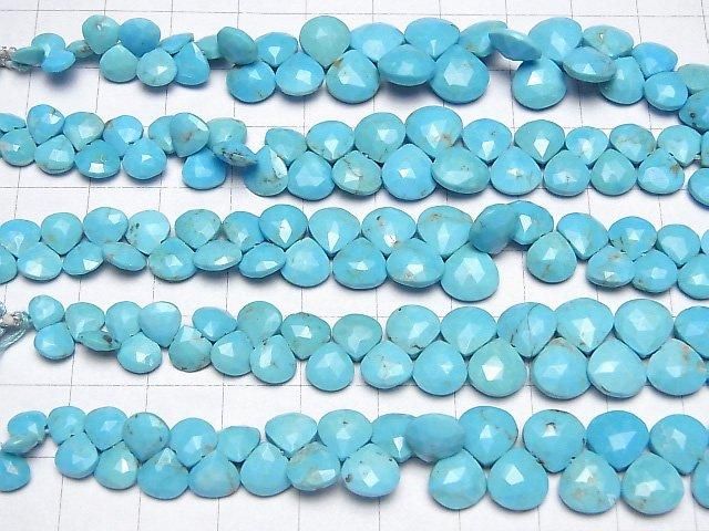 【動画】アリゾナ産キングマンターコイズAA++ マロン ブリオレットカット 半連/1連(約14cm) サムネイル3