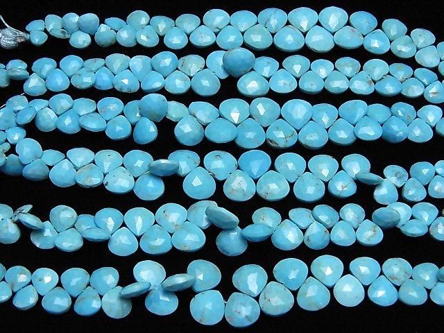 【動画】アリゾナ産キングマンターコイズAA++ マロン ブリオレットカット 半連/1連(約14cm) サムネイル4