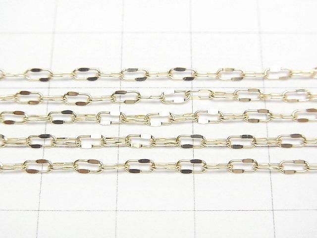 【動画】【K10 Yellow Gold】ハーフフラットオーバルチェーン 約1.9mm幅 ネックレス 1本 サムネイル3
