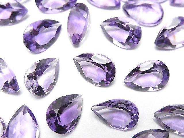 【動画】宝石質アメジストAAA ルース ペアシェイプファセットカット10×7mm 3粒の画像