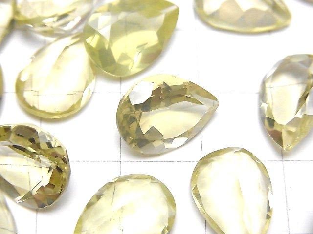 【動画】宝石質レモンクォーツAAA ルース ペアシェイプファセットカット14×10mm 2粒 サムネイル2