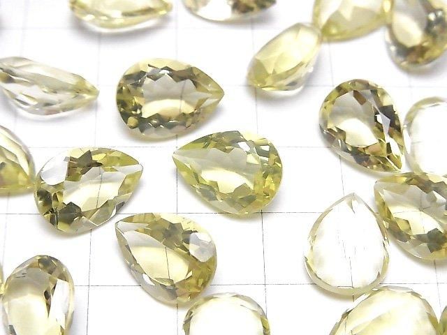 【動画】宝石質レモンクォーツAAA ルース ペアシェイプファセットカット14×10mm 2粒 サムネイル3