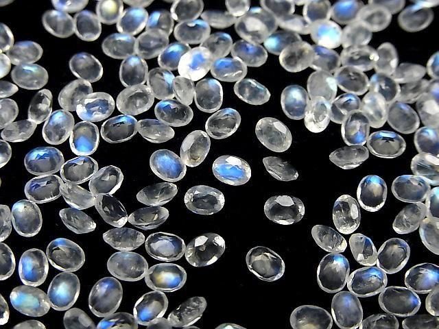 【動画】宝石質レインボームーンストーンAAA- ルース オーバルファセットカット4×3mm 10粒 サムネイル3