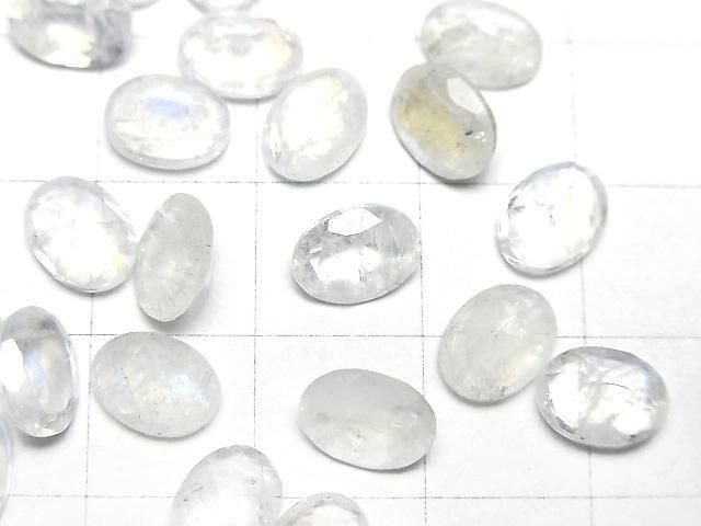 【動画】宝石質レインボームーンストーンAAA- ルース オーバルファセットカット8×6mm 2粒 サムネイル2