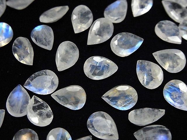 【動画】宝石質レインボームーンストーンAAA- ルース ペアシェイプファセットカット10×7mm 1粒 サムネイル4
