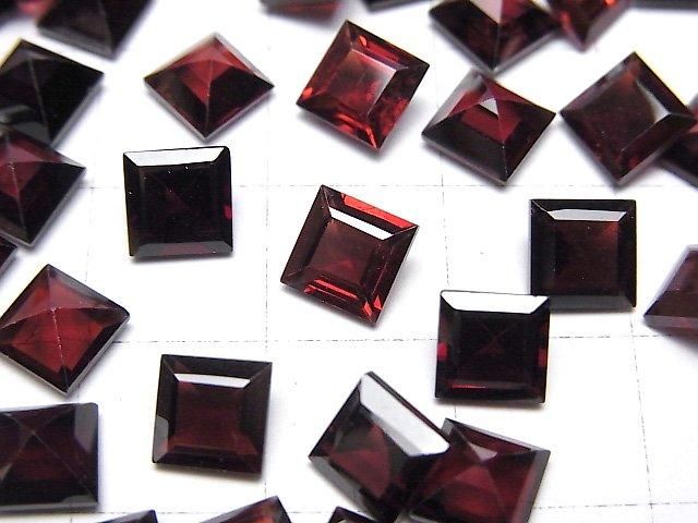【動画】宝石質モザンビーク産ガーネットAAA ルース スクエアファセットカット6×6mm 5粒 サムネイル2