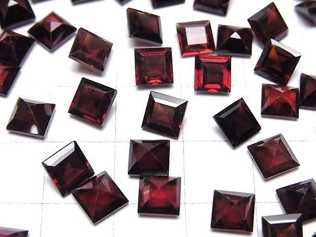 【動画】宝石質モザンビーク産ガーネットAAA ルース スクエアファセットカット6×6mm 5粒 サムネイル3
