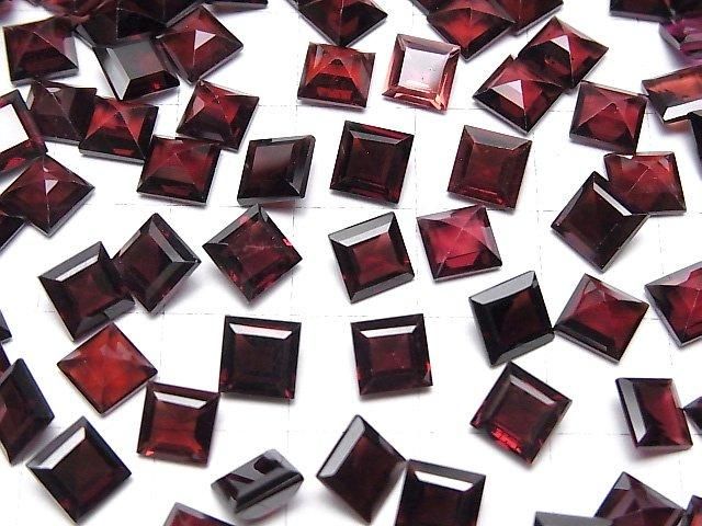 【動画】宝石質モザンビーク産ガーネットAAA ルース スクエアファセットカット6×6mm 5粒 サムネイル4
